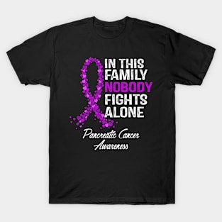 Pancreatic Cancer Awareness In This Family Nobody Fights Alone T-Shirt